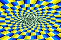 Ilusión óptica amarilla y azul