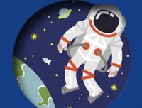 Ilustración astronauta y planeta