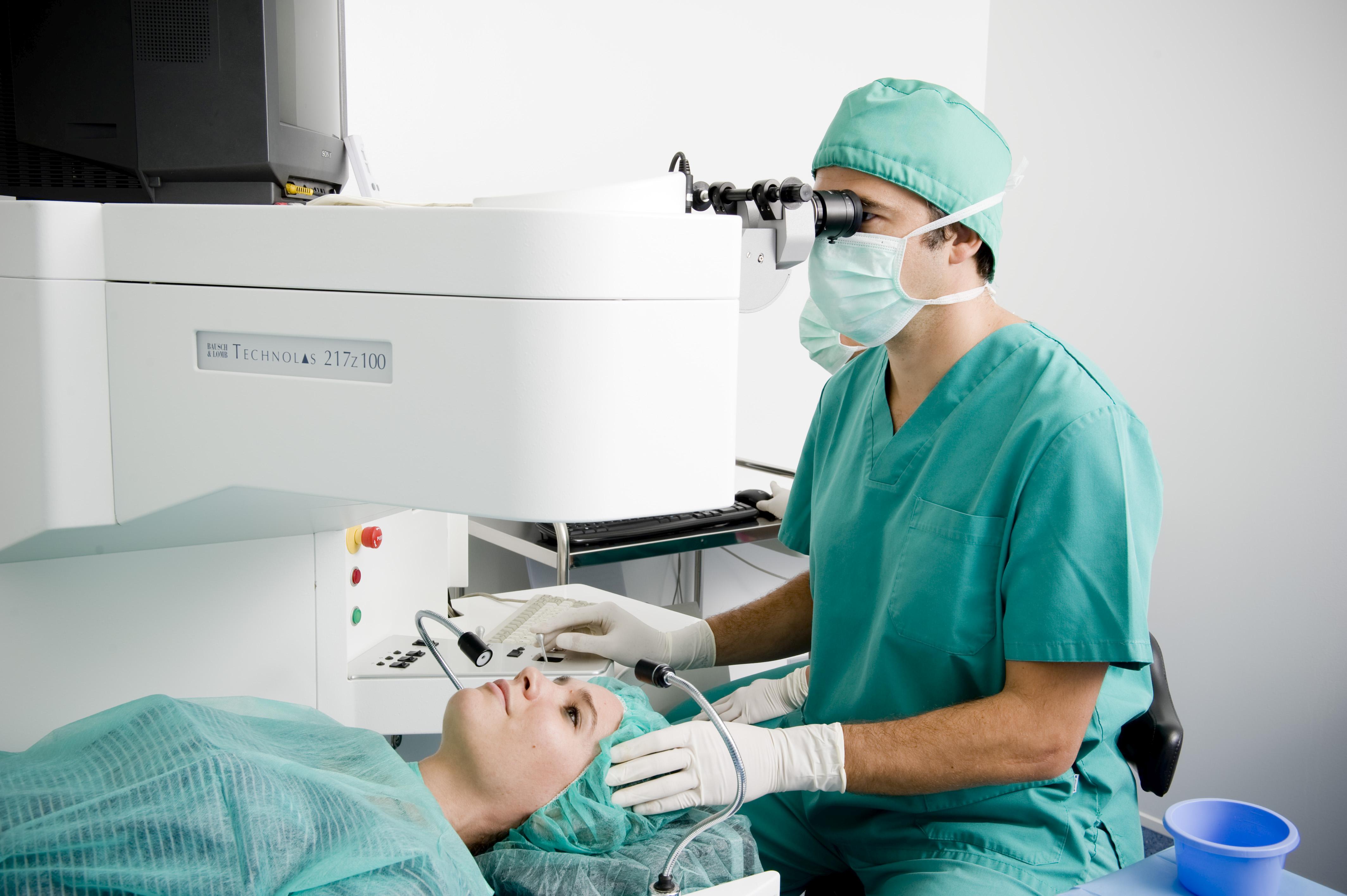 Cirujano en quirófano de oftalmología