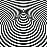Espiral blanco y negro juego visual